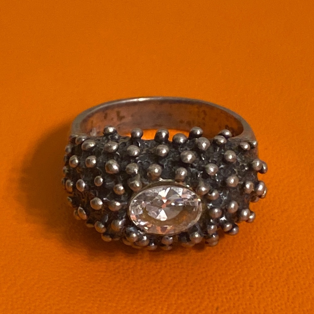 Sterling silver moissanite ring